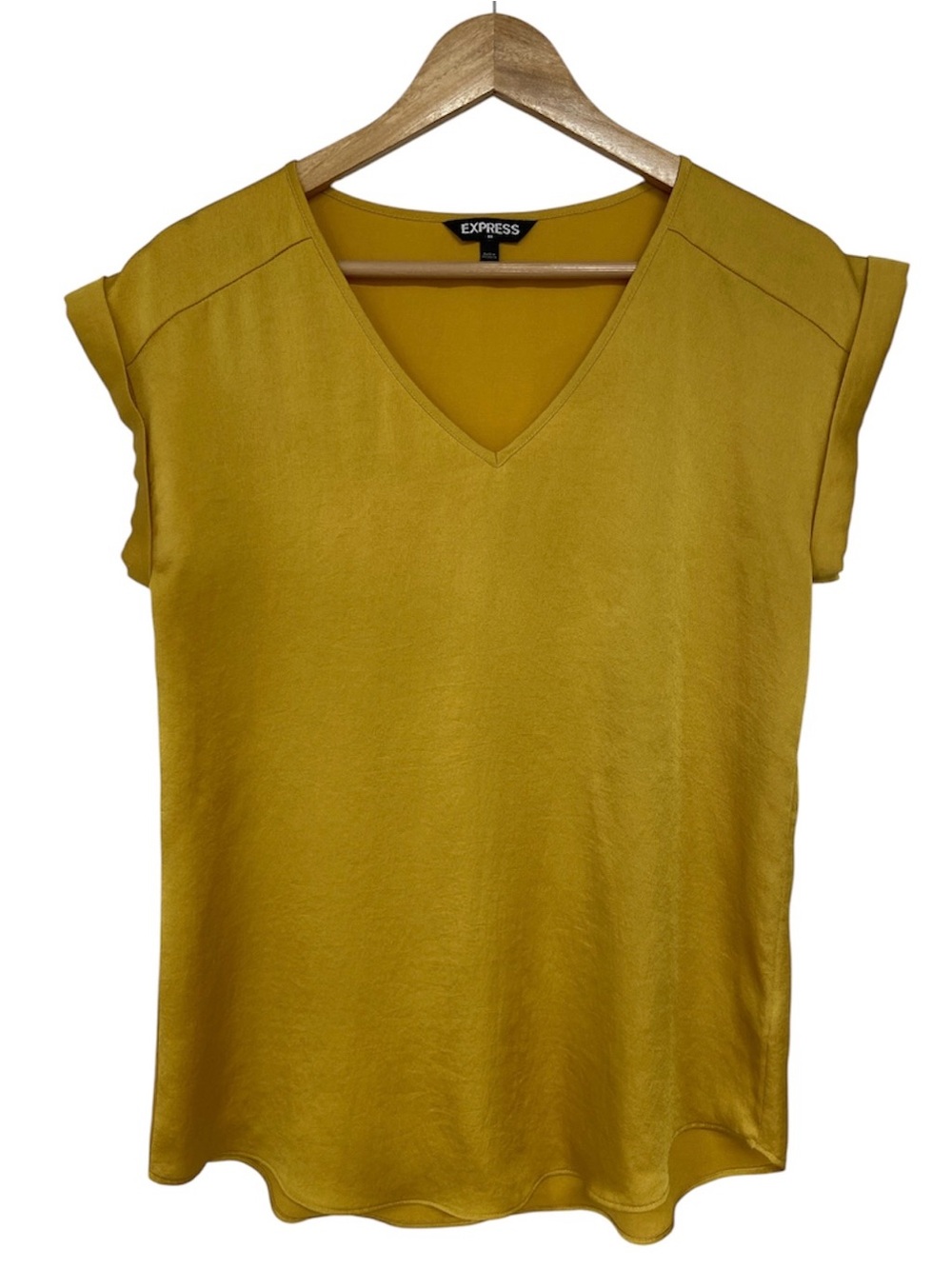 Express Mustard/Gold Cap Sleeve Blouse Size Medium